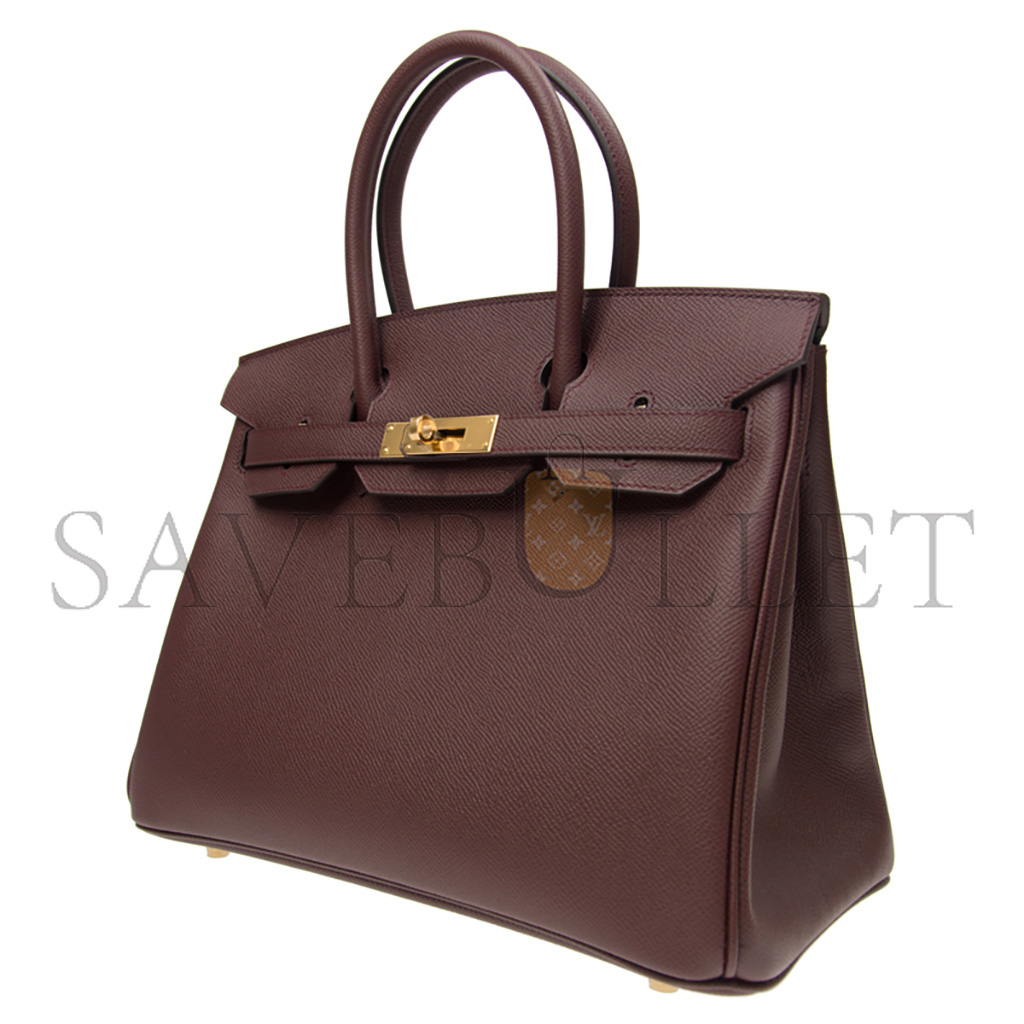 HERMÈS BIRKIN 25 SWIFT LEATHER BORDEAUX GOLD BUCKLE H049362CK20 (25*20*13cm)